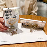 Minimally Designed Diamond Encrusted Butterfly Stand Phone Case - Show Gadgets